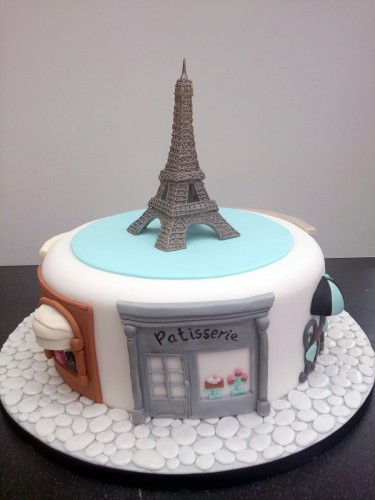 paris themed novelty birthday cake