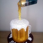 suspended beer-cider can novelty birthday cake