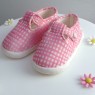 little pink gingham shoes birthday cake  thumbnail