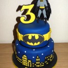 Batman Themed 2 Tier Birthday Cake