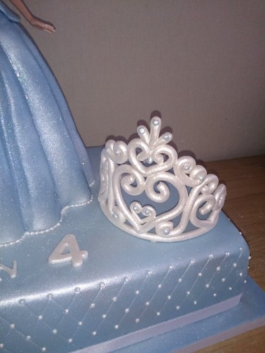 Cinderella and Tiara Birthday Cake