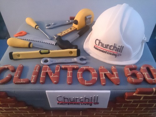 Construction Workers Themed Birthday Cake