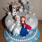 Disney Frozen Themed Cake With Anna, Elsa and Olaf