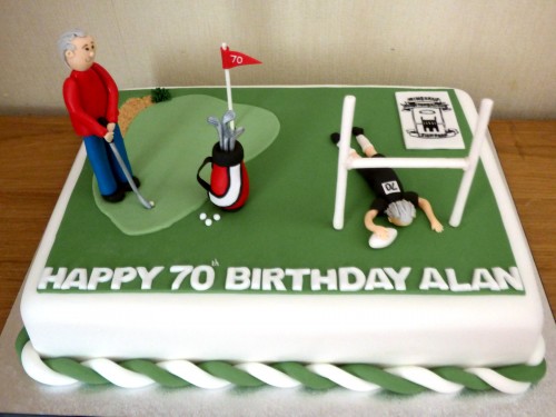 Golf and Rugby Themed Birthday Cake