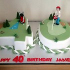 Golfing Themed 40th Birthday Cake