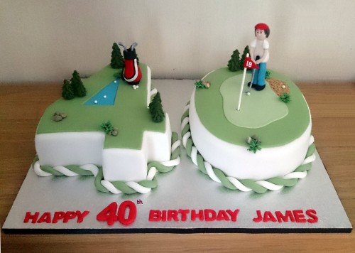 Golfing Themed 40th Birthday Cake