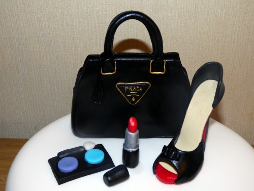 Prada Handbag, Shoe and Make-up Cake