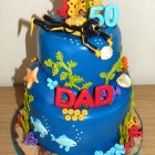 Diving Inspired Underwater Novelty 2 Tier Birthday Cake