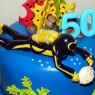 Diving Inspired Underwater Novelty 2 Tier Birthday Cake thumbnail