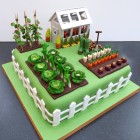 Gardeners Inspired Birthday Cake With Green House Vegetables