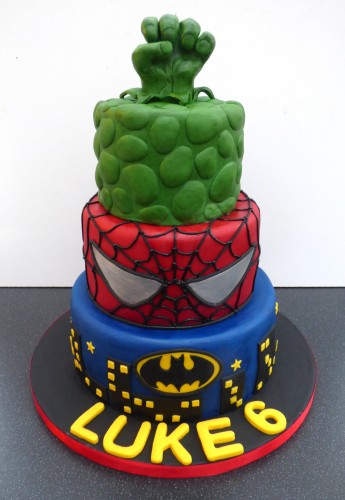 Marvel Super Heroes Cake Batman Spiderman Incredible Hulk