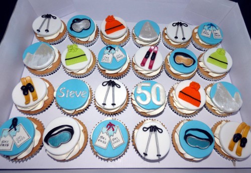 Ski Themed Cupcakes