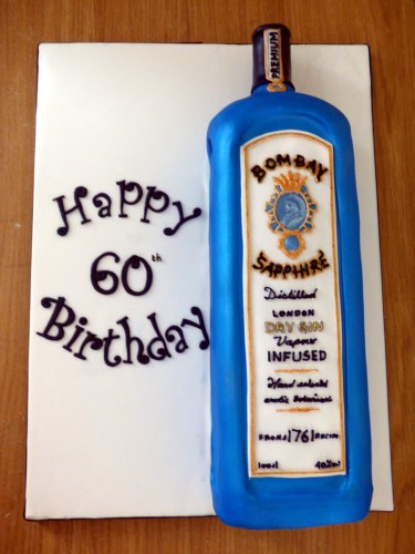 Bombay sapphire Gin birthday cake