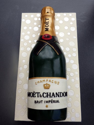 Bottle of bubbly champagne novelty bithday cake