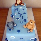 animal themed 1st birthday cake