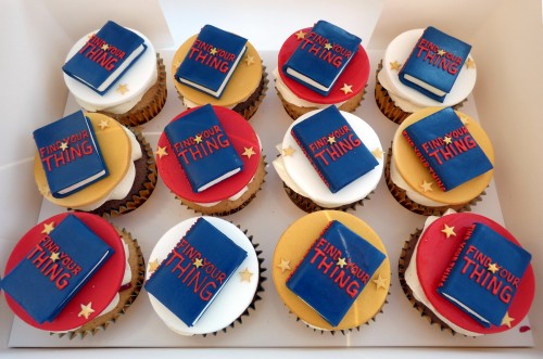 corporate book launch themed cupcakes