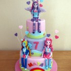 my little pony equestria girls themed 3 tier birthday cake