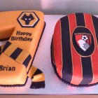 wolves and bournemouth supporters 70th birthday cake