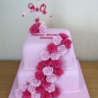 2 tier 90th birthday cake with roses