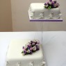 2 tier classic floral wedding cake with sugar flower spray thumbnail