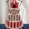 4 tier circus themed cake with big top sponge pole dorset thumbnail