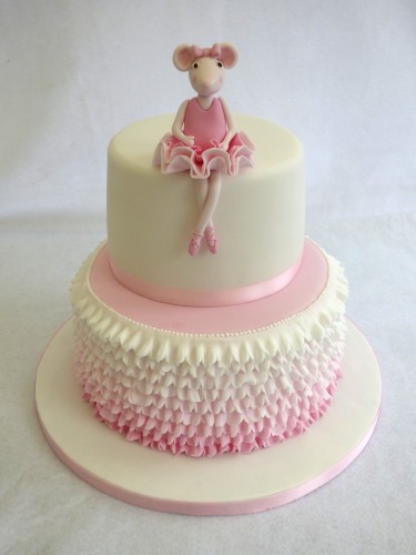 angelina ballerina 2 tier birthday cake
