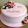 classic floral birthday cake with sugar flower spray thumbnail