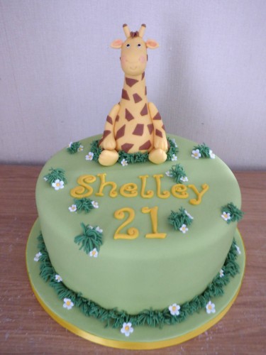 giraffe themed birthday cake