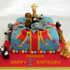 jungle animal present birthday cake