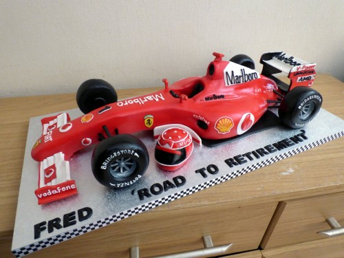 michael schumacher's ferrari racing car birthday cak