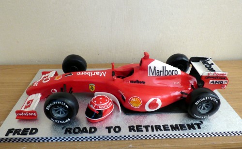 michael schumacher's ferrari racing car birthday cak