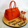 orange designer handbag and shoes birthday cake thumbnail