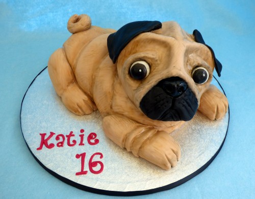 pug novelty birthday cake