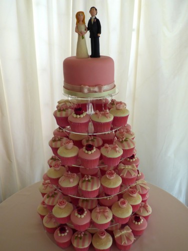 shabby chic wedding cupcake tower