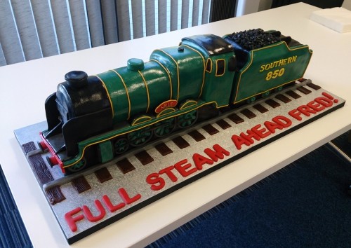 the lord nelson steam engine birthday-retiremant cake