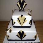 art deco inspired 2 tier birthday cake