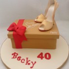 christian louboutin shoe box and shoes birthday cake