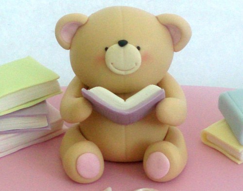 forever friend bear reading books cake