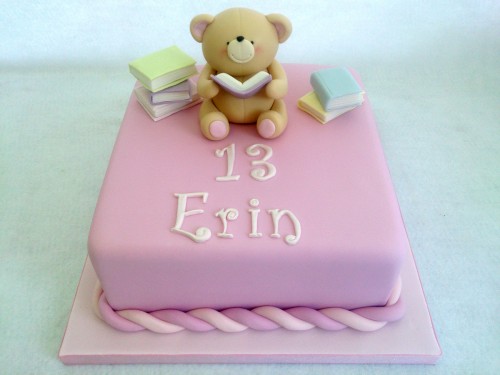 forever friend bear reading books cake