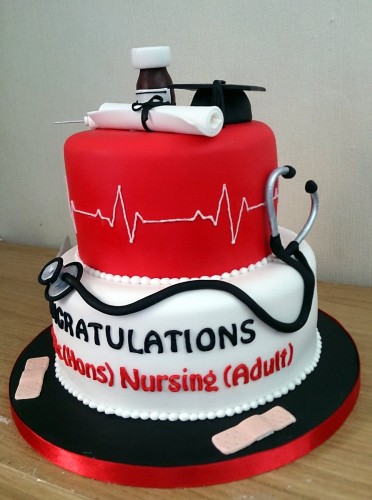 nurses, aduult nursing graduation cake