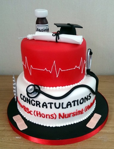 nurses, aduult nursing graduation cake