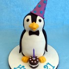 party penguin birthday cake