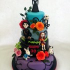 tim burton inspired 4 tier celebration cake