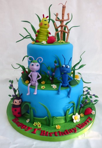 2 tier bug's life birthday cake