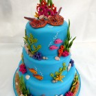 3 tier underwater themed wedding cake