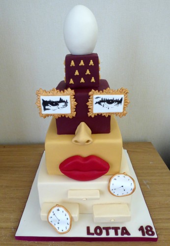 Dali Inspired 4 tier birthday cake