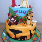 Lion king inspired 2 tier birthday cake simba pumaa timon