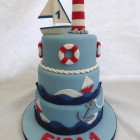 Nautical themed 3 tier birthday cake