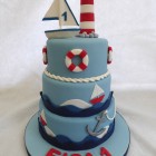 Nautical themed 3 tier birthday cake