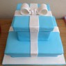 Tiffany inspired proposal cake 2 tier thumbnail